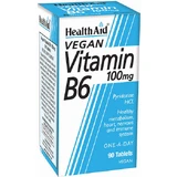 Health Aid B6 Vitamina B6 para la salud del sistema nervioso 100 mg 90 comprimidos