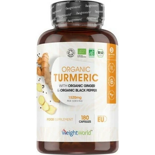 WeightWorld Organic Curcuma avec Gingembre et Poivre Noir 180 gélules