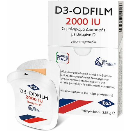 Ibsa D3-Odfilm Vitamine pour le renforcement du système immunitaire et la santé des oeufs 2000iu Orange 30 sachets