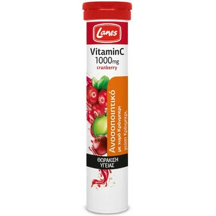 Lanes Vitamin C Eff Vitamin for Strengthening Immune System, Skin & Antioxidant Action 1000mg Cranberry 20 tabs eff