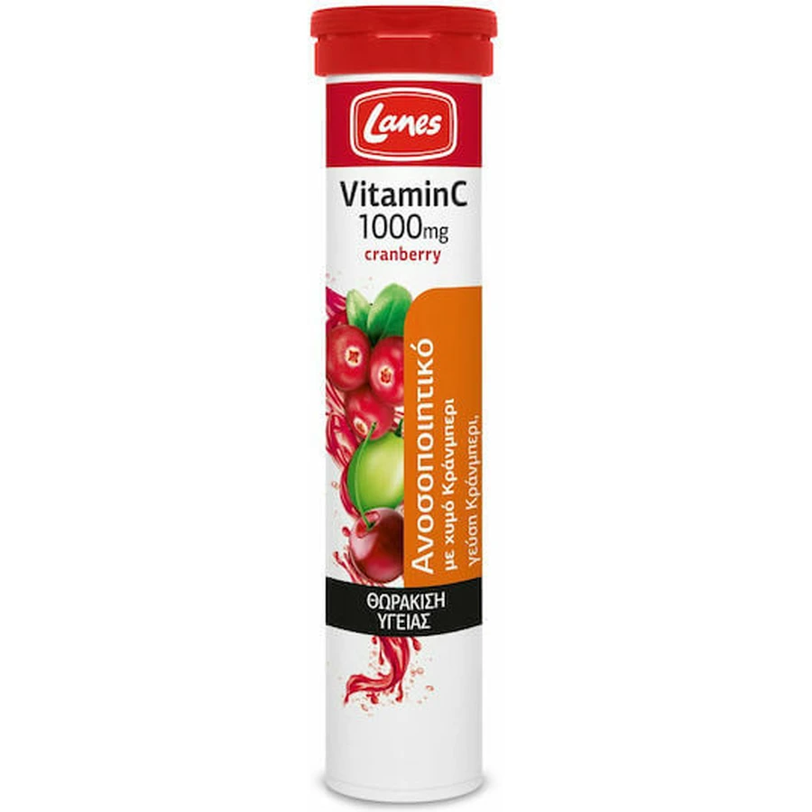 Lanes Vitamin C Eff Vitamin for Strengthening Immune System, Skin & Antioxidant Action 1000mg Cranberry 20 tabs eff