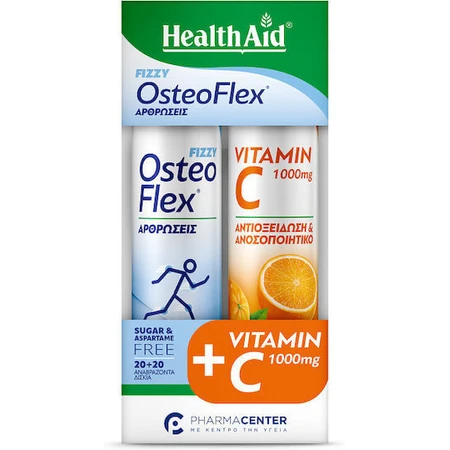 Health Aid Osteoflex Fizzy 20 comprimidos efervescentes & Vitamina C 1000mg Sabor Naranja 20 comprimidos efervescentes