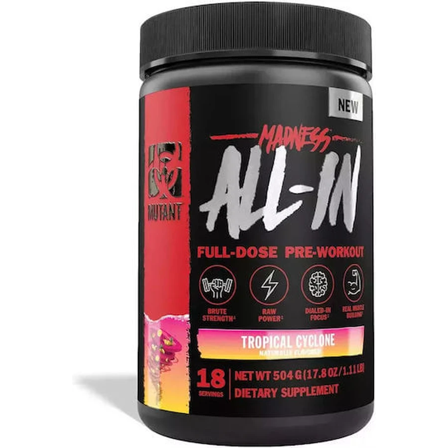 Mutant Madness All-In Full Dose Pre Workout Pre Workout Supplement 504gr Tropical Cyclone