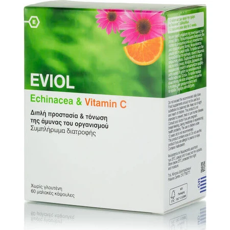 Eviol Equinácea y Vitamina C Suplemento Inmunoestimulante 60 cápsulas blandas