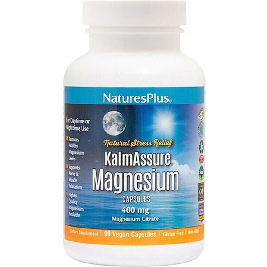Nature's Plus KalmAssure Magnesium 400mg 90 Kapseln pflanzlich