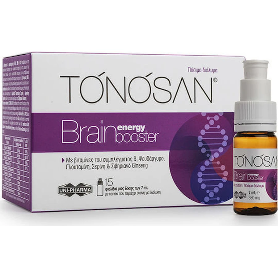 UNI-PHARMA Tonosan Brain Energy Booster Memory Supplement 15 x 0ml