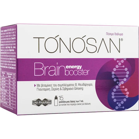 UNI-PHARMA Tonosan Brain Energy Booster Memory Supplement 15 x 0ml