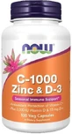 Now Foods C-1000 Zinc &amp; D-3 Multivitamin for Immune System Support 15mg 100 cápsulas vegetales