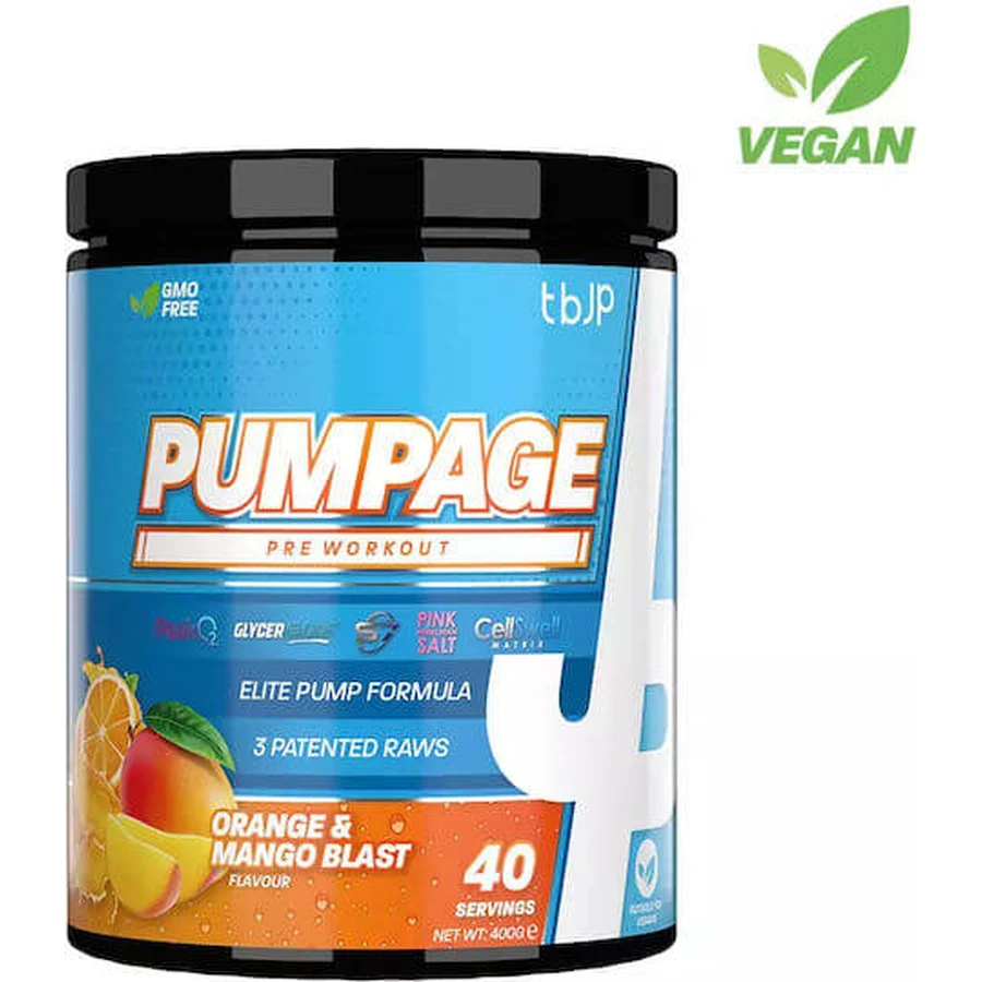 tbJp Pumpage Pre Workout Supplement 400gr Sinaasappel & Mango Blast