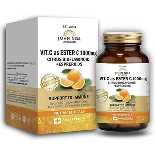 John Noa Liposomal Vitamin C as Ester C Vitamin for Immune System Strengthening, Skin & Antioxidant Action 1000mg 60 veget capsules
