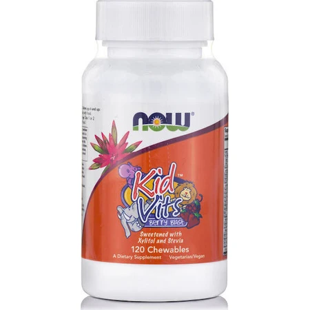 Now Foods Kid Foods Kid Vits Berry Berry Blast Multivitamine voor energie, versterking immuunsysteem & haar Berry Blast 120 kauwtabletten