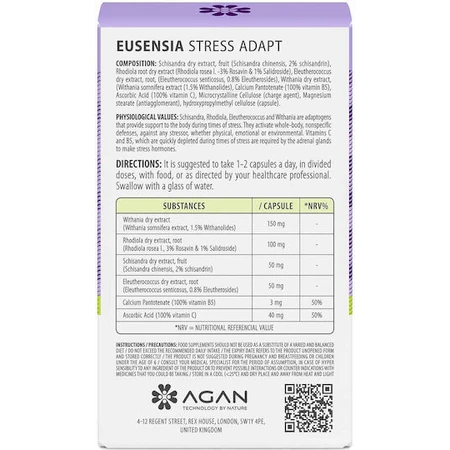 Agan Eusensia Stress Adapt Anxiety Supplement 30 cápsulas vegetales