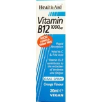 Health Aid Vitamin B12 Vitamine pour la santé du système nerveux 1000mcg Orange 20ml