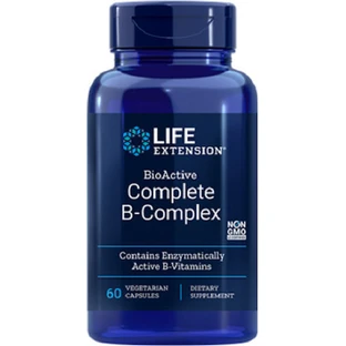Leben-Erweiterung komplettes komplettes B-komplexes Vitamin für Energie, Immun- u. Nervensystem, das 60 vegetative Kapseln stärkt