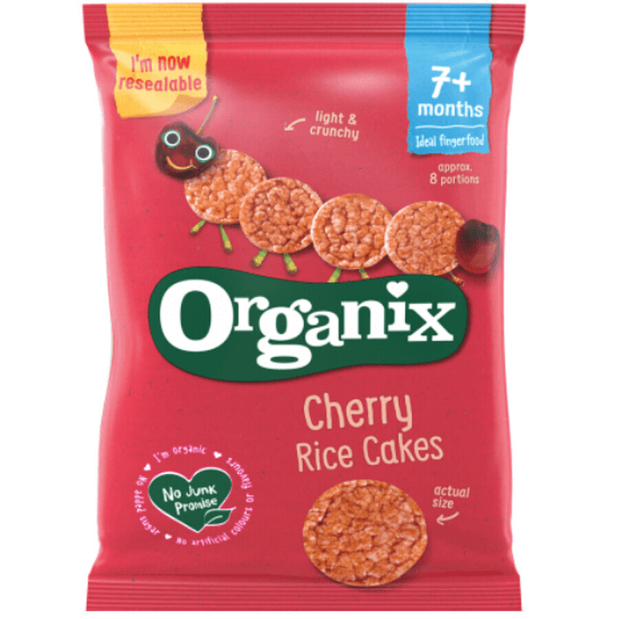 Redondo de arroz ecológico con cerezas, +7 meses, 50 g, Organix