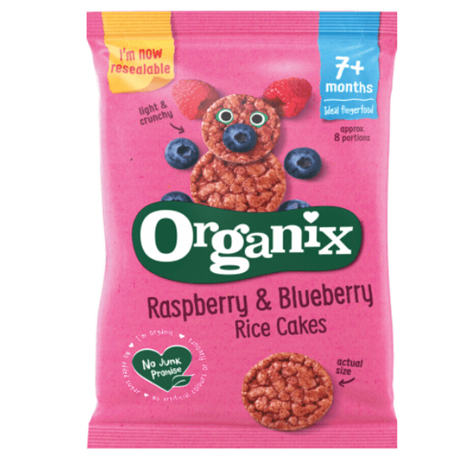 Riso biologico con lamponi e mirtilli, +7 mesi, 50 g, Organix