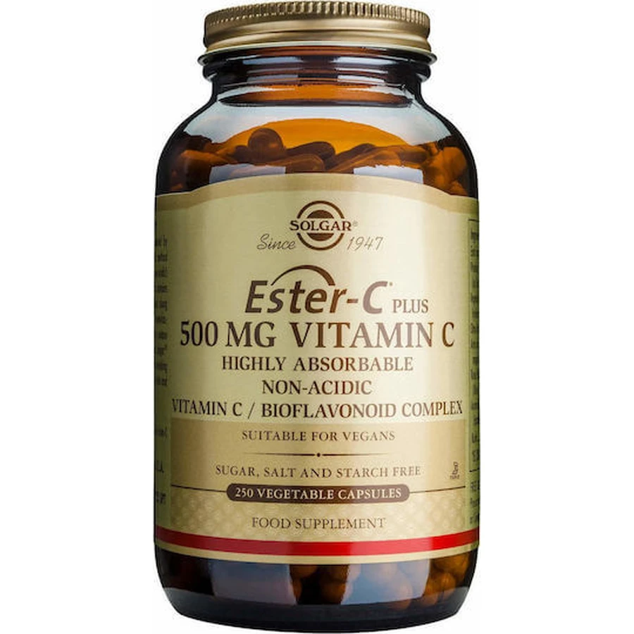 Solgar Ester-C Plus Vitamin for Immune Support, Skin & Antioxidant Action 500mg 250 veget capsules