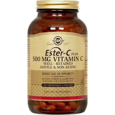 Solgar Ester-C Plus Vitamin for Immune Support, Skin & Antioxidant Action 500mg 250 veget capsules