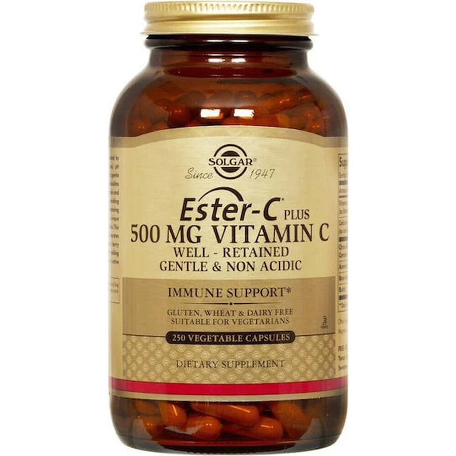 Solgar Ester-C Plus Vitamin for Immune Support, Skin & Antioxidant Action 500mg 250 veget capsules