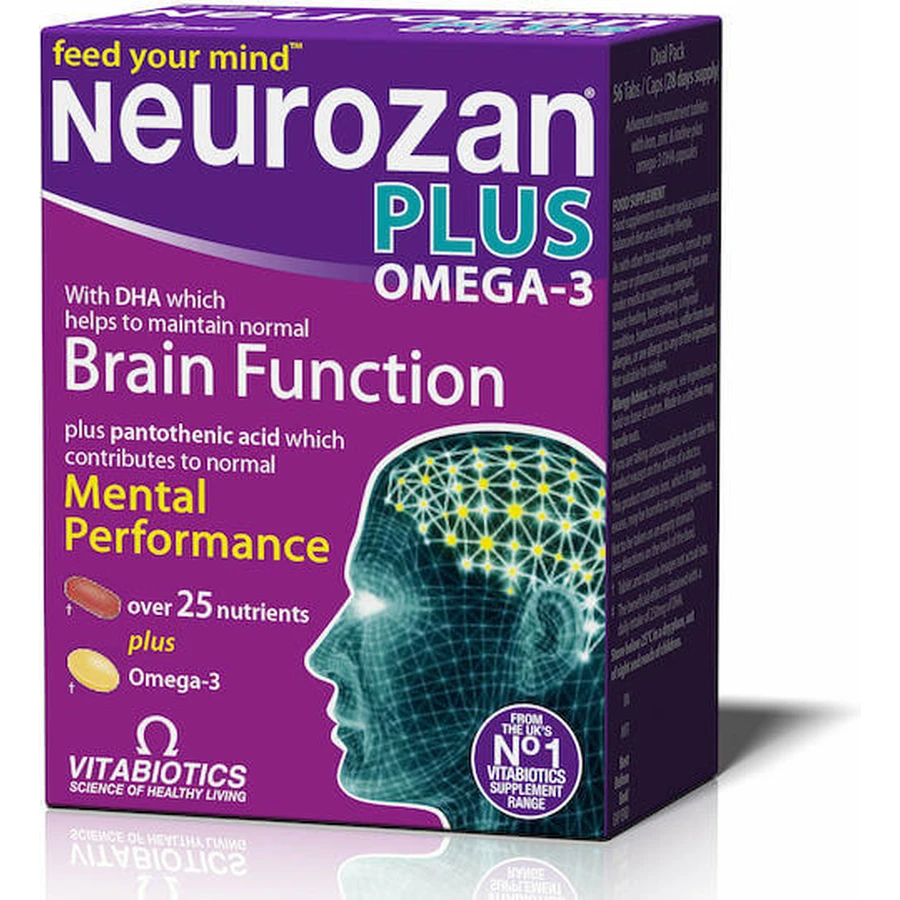 Vitabiotics Neurozan Plus Omega 3 Speicher Ergänzung 56 Kapseln