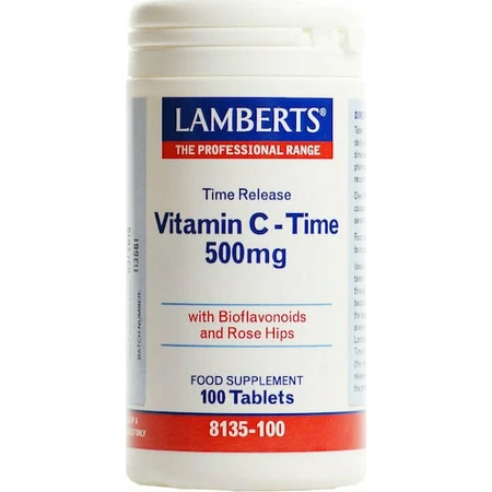 Lamberts Vitamin C Time Vitamin zur Unterstützung des Immunsystems, der Haut und der antioxidativen Wirkung 500mg 100 Tabletten