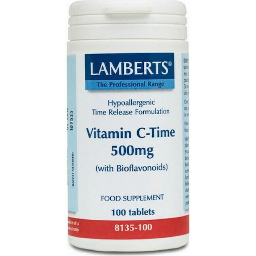 Lamberts Vitamin C Time Vitamin zur Unterstützung des Immunsystems, der Haut und der antioxidativen Wirkung 500mg 100 Tabletten