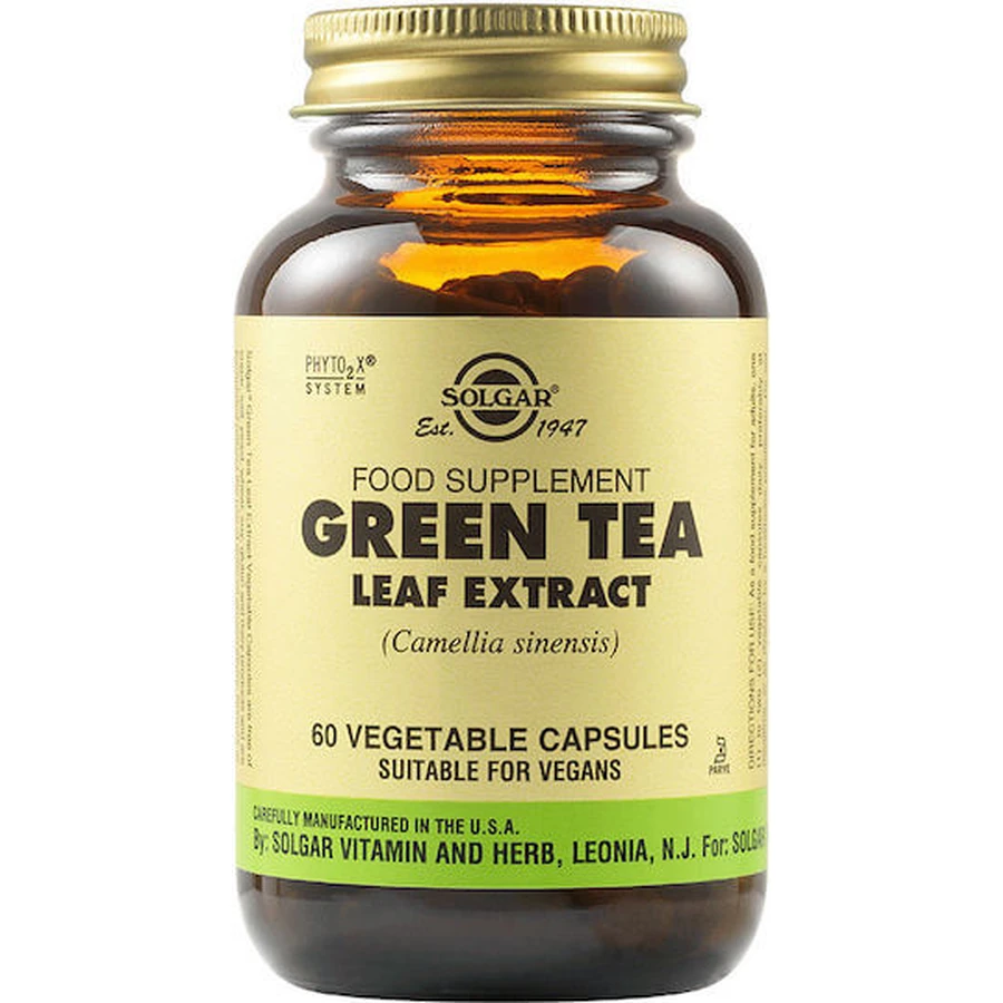 Solgar Extracto estandarizado de hoja de té verde (Camellia Sinensis) 500mg 60 cápsulas vegetales