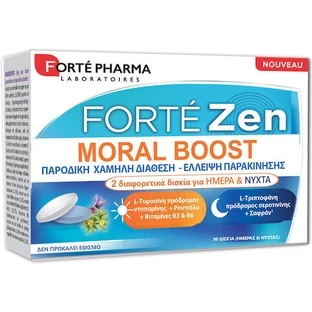 Forte Pharma Forte Zen Voedingssupplement voor het verbeteren van het moreel bij een tijdelijk slechte gemoedstoestand en gebrek aan motivatie 15 tabletten per dag + 15 tabletten per nacht