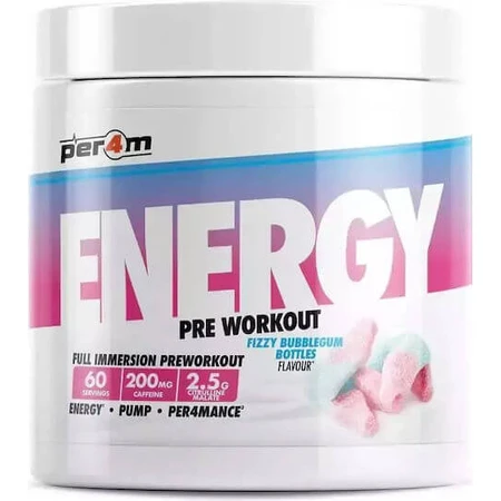 Per4m Energy Supplement Pre Workout 390gr Fizzy Bubblegum Bottles