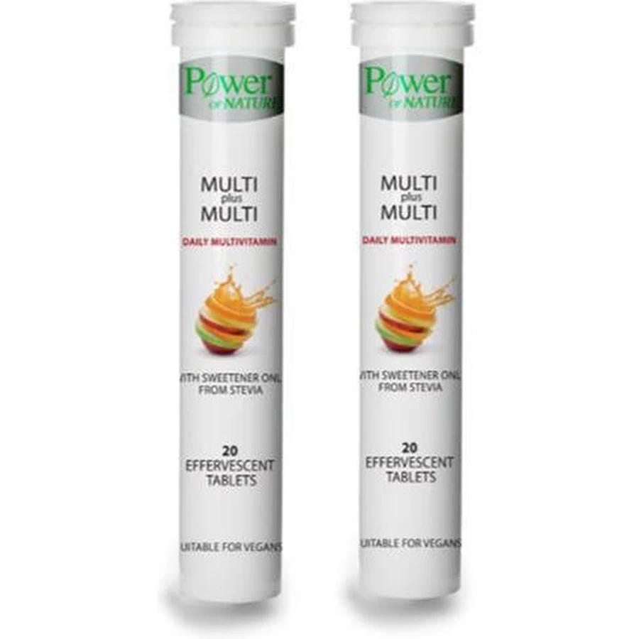 Power Of Nature Multi Plus Multi Energy Multivitamine Perzik 2 x 20 bruistabletten