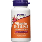 Now Foods Vitamin D-3 & K-2 Vitamin for Immune System Strengthening & Egg Health 1000iu 120 veget 120 capsules