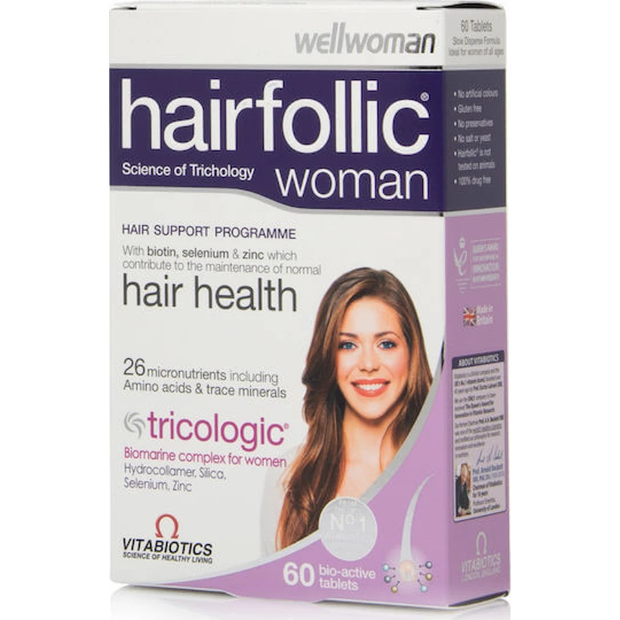 Vitabiotics WellWoman WellWoman Hairfollic Mujer Salud Capilar Tricologic Suplemento Dietético Especial 60 comp.