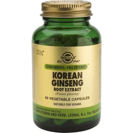 Solgar Extracto de Raíz de Ginseng Coreano 60 cápsulas vegetales