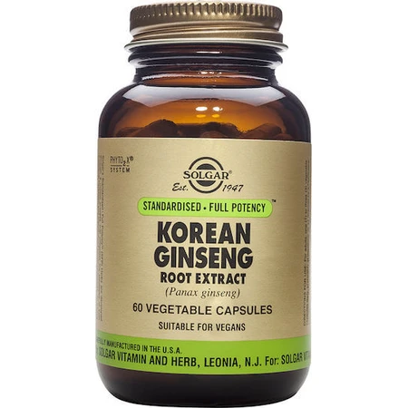 Solgar Extracto de Raíz de Ginseng Coreano 60 cápsulas vegetales