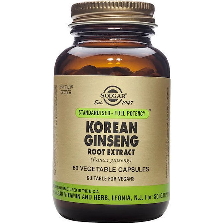 Solgar Extracto de Raíz de Ginseng Coreano 60 cápsulas vegetales