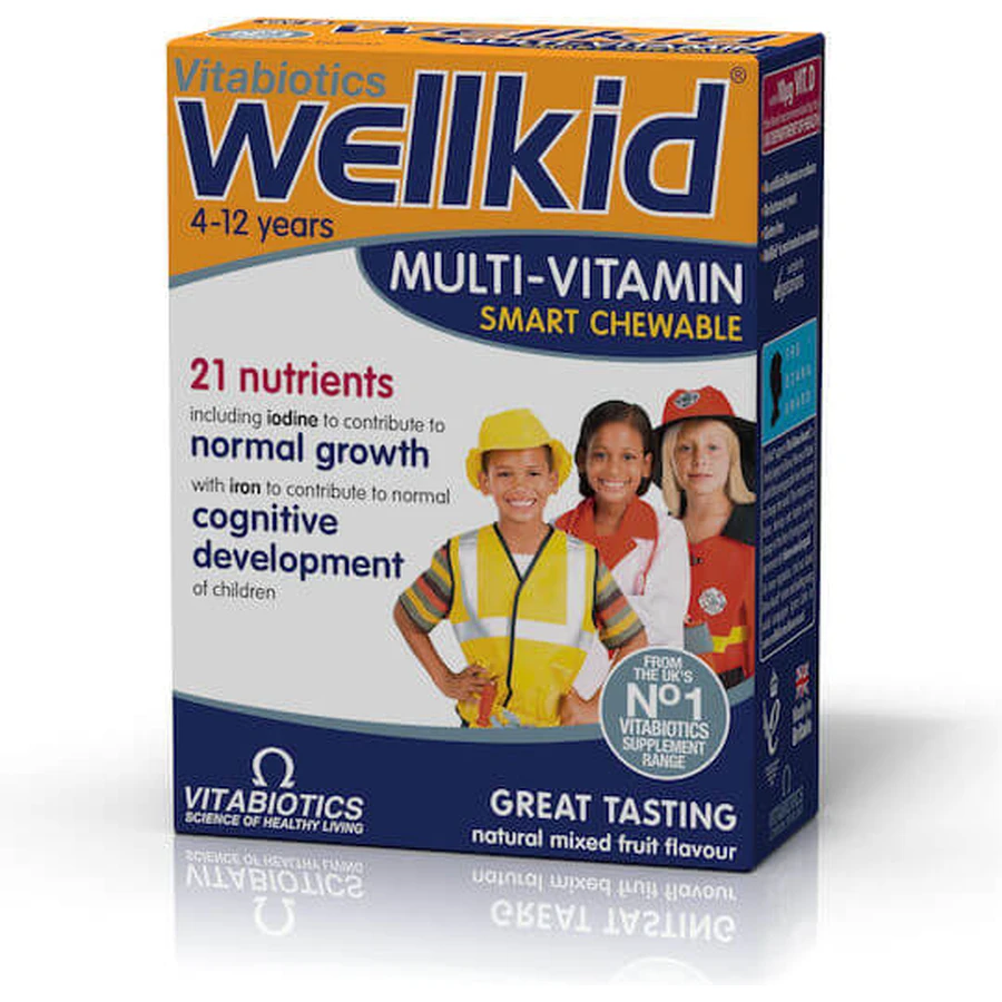 Vitabiotics WellKid WellKid Smart Chewable with Omega-3 Multivitamin for Energy Fruit 30 chewable tablets