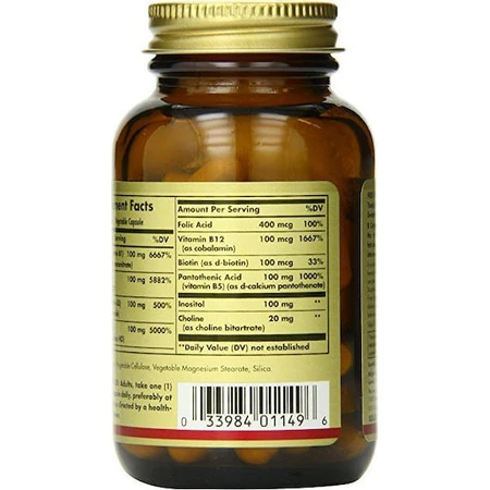 Solgar B-Komplex "100" Vitamin für Energie, Immun- und Nervensystem Stärkung 50 pflanzliche Kapseln