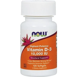 Now Foods Vitamina D-3 Vitamin for Immune Support & Egg Health 10000iu 120 softgels