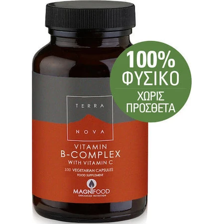 TerraNova B-Complex with Vitamin C Vitamin for Energy, Immune & Nervous System Strengthening 540mg 100 veget 100 capsules