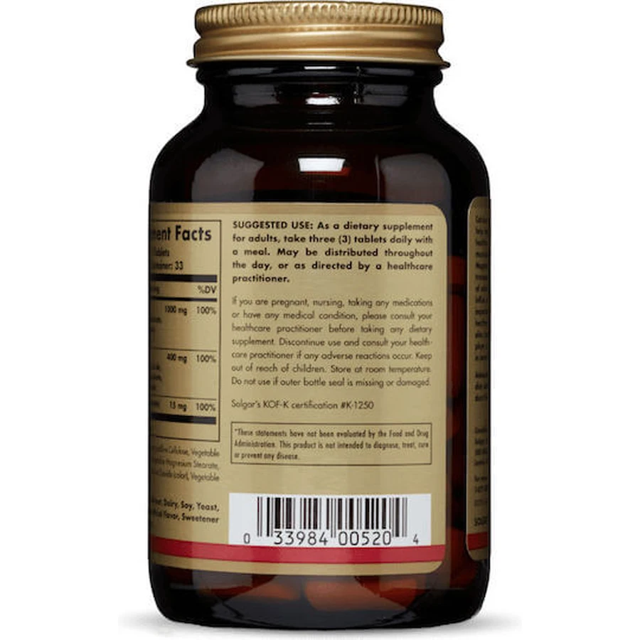 Solgar Calcium Magnesium Plus Zinc 100 Tablets