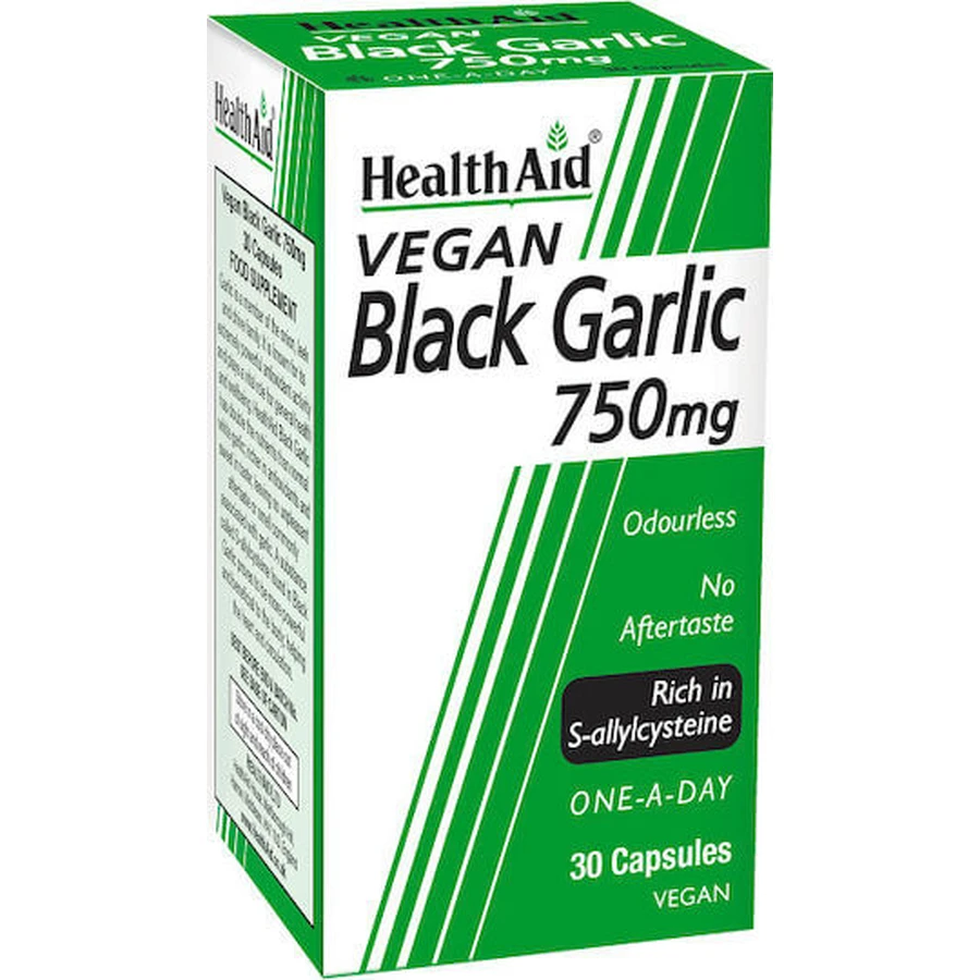 Gesundheit Hilfe Schwarzer Knoblauch 750mg 30 pflanzliche Kapseln