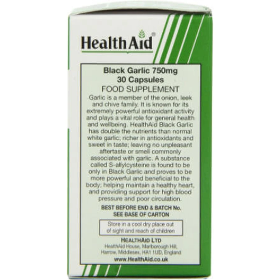 Gesundheit Hilfe Schwarzer Knoblauch 750mg 30 pflanzliche Kapseln