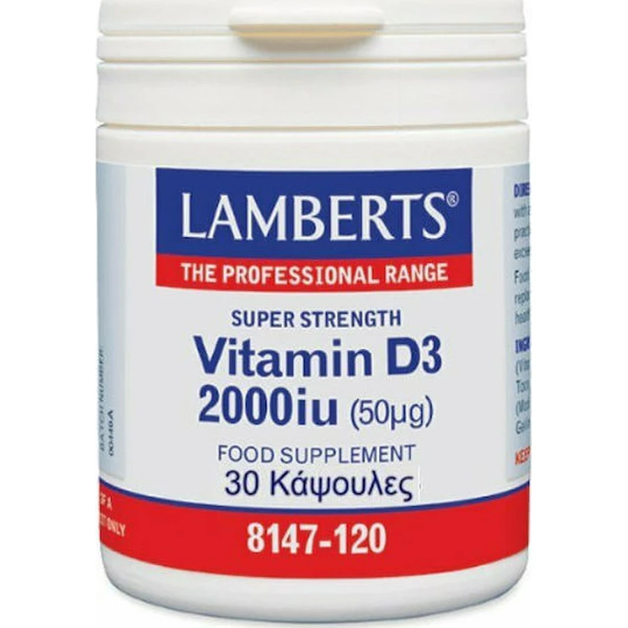 Lamberts Vitamin D3 Vitamin for Immune Support & Egg Health 2000iu 30 caps