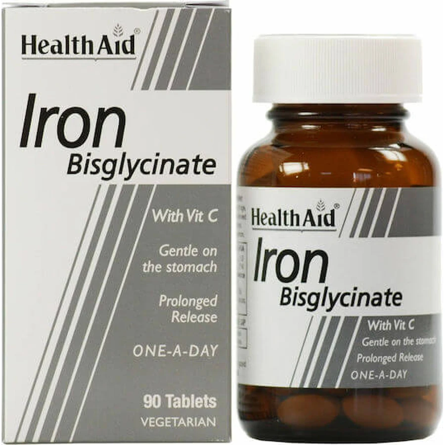 Health Aid Iron Bisglycinate 30mg 90 Tablets