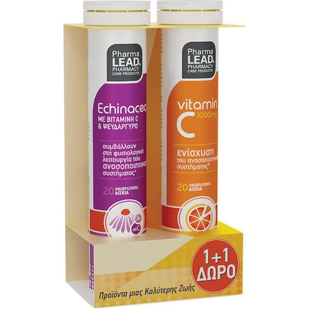 Pharmalead Echinacea Vitamin C Zink + Vitamin C 1000 Immunsystem Unterstützung Supplement 2 x 10 Brausetabletten