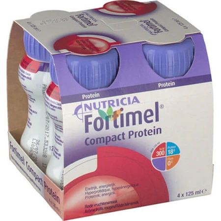 Nutricia Fortimel Fortimel Proteína Compacta Suplemento Dietético Especial 4 x 31ml Frutos Rojos