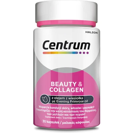 Centrum Beauty & Collagen Multivitamin with Night Light Oil & Collagen for Hair, Skin & Nails 30 softgels