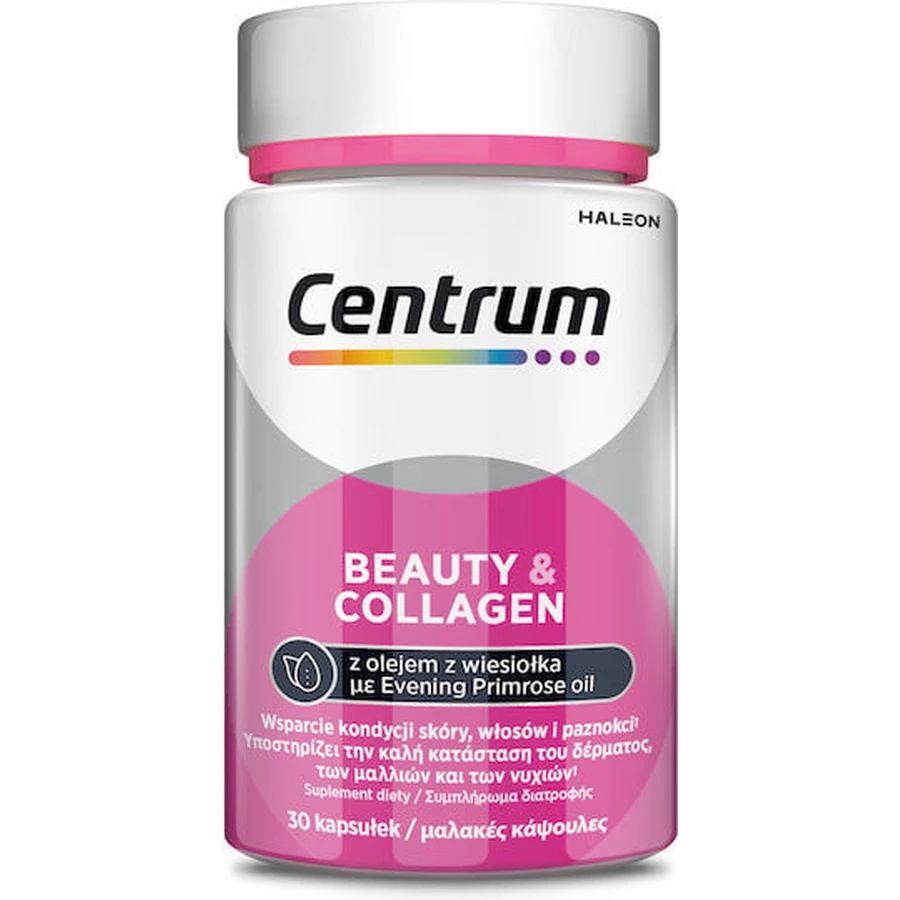 Centrum Beauty & Collagen Multivitamin with Night Light Oil & Collagen for Hair, Skin & Nails 30 softgels