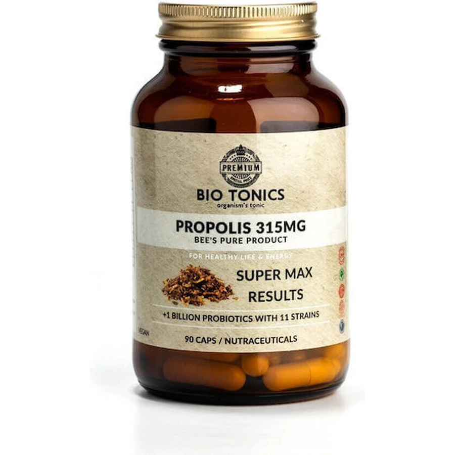 Bio Tonics Propolis 315mg Immune Boosting Supplement 90 veget capsules