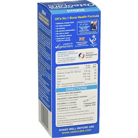 Vitabiotics Osteocare Liquid Original Bone Health Supplement 200ml Orange